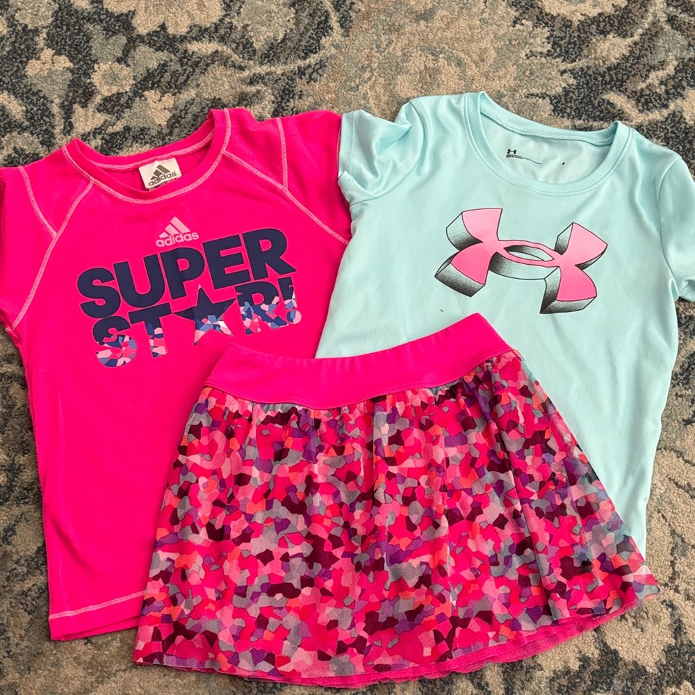 Adidas Bright Pink T-Shirt and short bundle size 6X